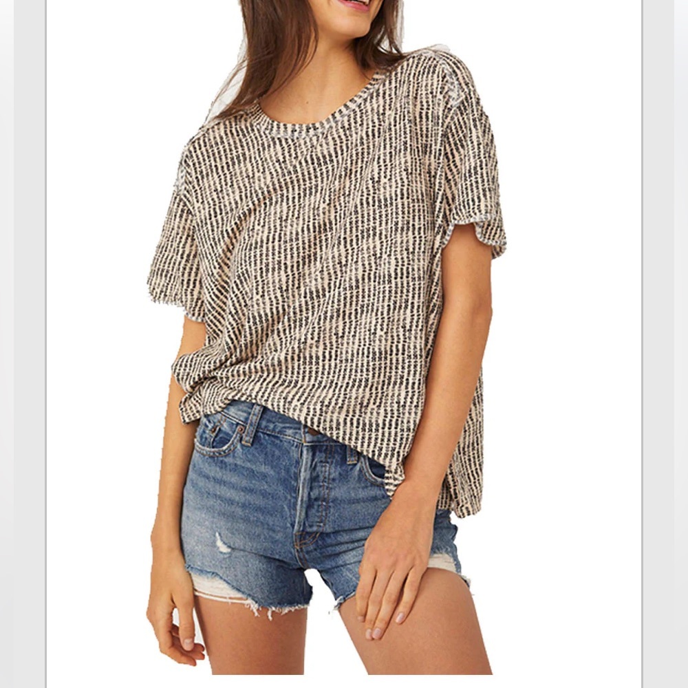 We the Free Linen Ecru Oversized Tee | S